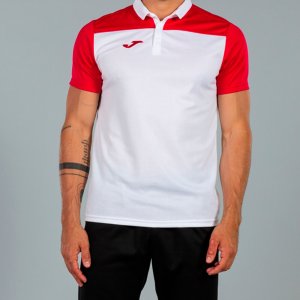 JOMA POLO SHIRT COMBI WHITE-RED S/S