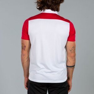 JOMA POLO SHIRT COMBI WHITE-RED S/S