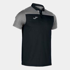 JOMA POLO SHIRT COMBI BLACK-GREY S/S