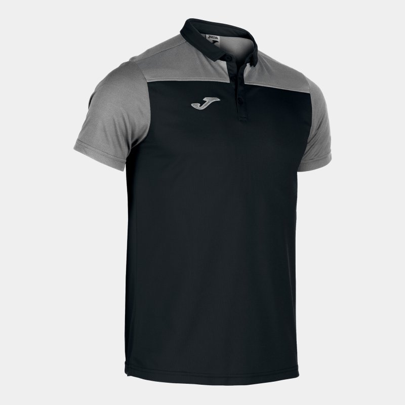 JOMA POLO SHIRT COMBI BLACK-GREY S/S