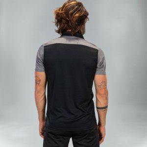 JOMA POLO SHIRT COMBI BLACK-GREY S/S
