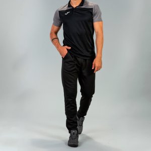JOMA POLO SHIRT COMBI BLACK-GREY S/S