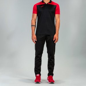 JOMA POLO SHIRT COMBI BLACK-RED S/S