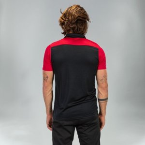 JOMA POLO SHIRT COMBI BLACK-RED S/S