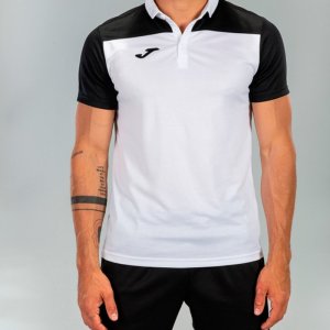 JOMA POLO SHIRT COMBI WHITE-BLACK S/S