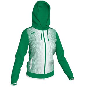 JOMA SUPERNOVA HOODED JACKET GREEN-WHITE WOMAN