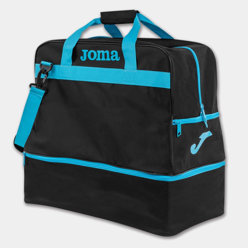 JOMA BAG TRAINING III BLACK-FLUOR TURQUOISE - LARGE
