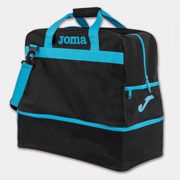 JOMA BAG TRAINING III BLACK-FLUOR TURQUOISE - LARGE