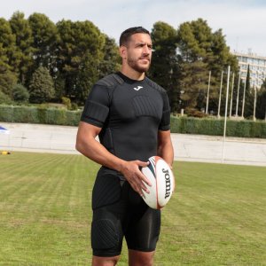 JOMA T-SHIRT PROTEC RUGBT BLACK S/S