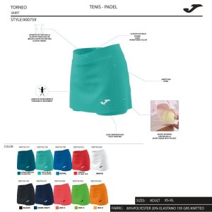 JOMA OPEN II CORAL FLUOR TENNIS SKIRT