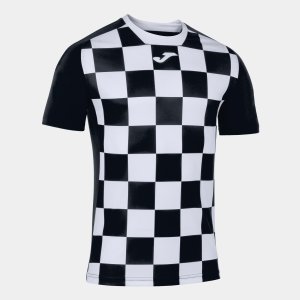 JOMA FLAG II T-SHIRT BLACK-WHITE S/S
