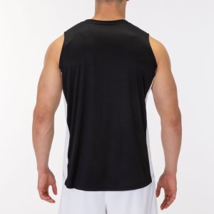JOMA CANCHA III T-SHIRT WHITE-BLACK SLEEVELESS