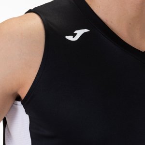 JOMA CANCHA III T-SHIRT WHITE-BLACK SLEEVELESS