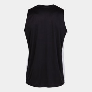 JOMA CANCHA III T-SHIRT WHITE-BLACK SLEEVELESS