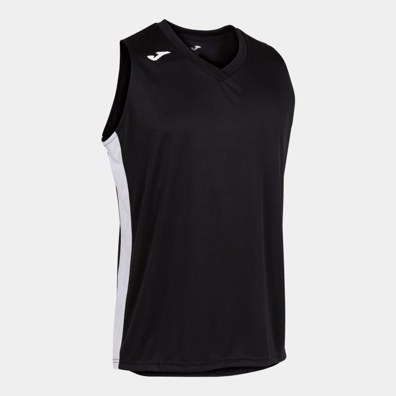 JOMA CANCHA III T-SHIRT WHITE-BLACK SLEEVELESS