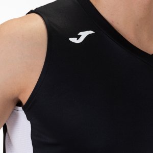 JOMA CANCHA III T-SHIRT WHITE-BLACK SLEEVELESS