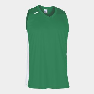 JOMA CANCHA III T-SHIRT GREEN-WHITE SLEEVELESS