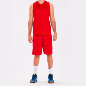 JOMA CANCHA III T-SHIRT RED-WHITE SLEEVELESS