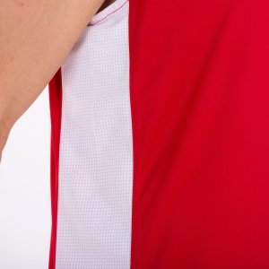 JOMA CANCHA III T-SHIRT RED-WHITE SLEEVELESS