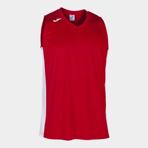 JOMA CANCHA III T-SHIRT RED-WHITE SLEEVELESS