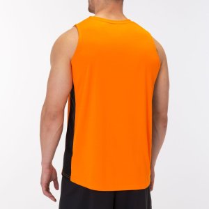 JOMA CANCHA III T-SHIRT ORANGE-BLACK SLEEVELESS