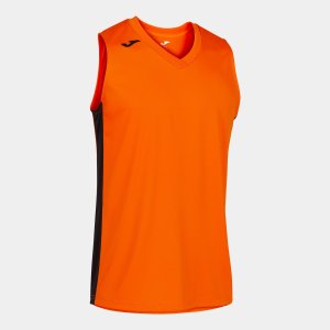 JOMA CANCHA III T-SHIRT ORANGE-BLACK SLEEVELESS