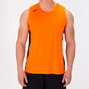 JOMA CANCHA III T-SHIRT ORANGE-BLACK SLEEVELESS
