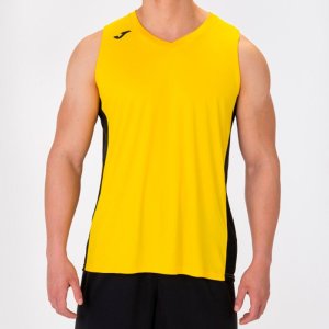 JOMA CANCHA III T-SHIRT YELLOW-BLACK SLEEVELESS