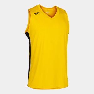 JOMA CANCHA III T-SHIRT YELLOW-BLACK SLEEVELESS