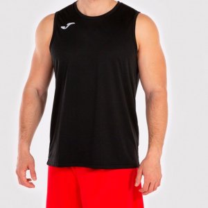 JOMA COMBI BASKET T-SHIRT BLACK SLEEVELESS