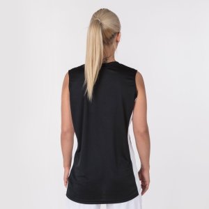JOMA CANCHA III T-SHIRT WHITE-BLACK SLEEVELESS
