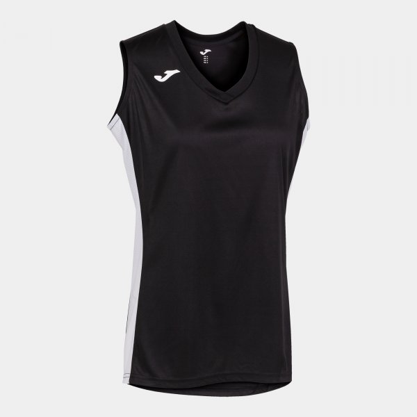 JOMA CANCHA III T-SHIRT WHITE-BLACK SLEEVELESS