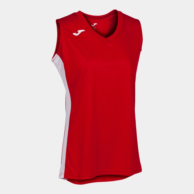 JOMA CANCHA III T-SHIRT RED-WHITE SLEEVELESS
