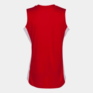 JOMA CANCHA III T-SHIRT RED-WHITE SLEEVELESS