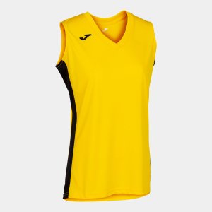 JOMA CANCHA III T-SHIRT YELLOW-BLACK SLEEVELESS