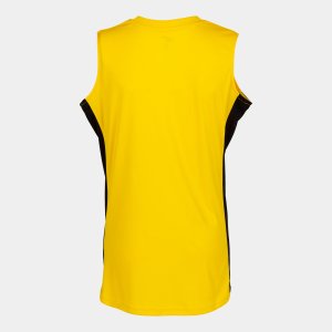 JOMA CANCHA III T-SHIRT YELLOW-BLACK SLEEVELESS