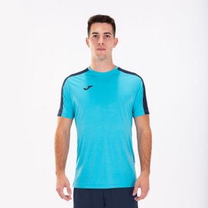 JOMA ACADEMY T-SHIRT FLUOR TURQUOISE-DARK NAVY S/S