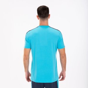 JOMA ACADEMY T-SHIRT FLUOR TURQUOISE-DARK NAVY S/S