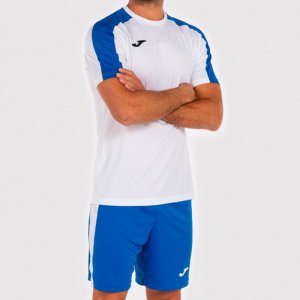 JOMA ACADEMY T-SHIRT WHITE-ROYAL S/S