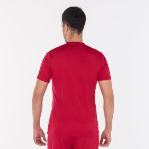 JOMA ACADEMY T-SHIRT RED-WHITE S/S