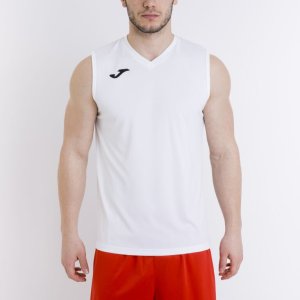 JOMA T-SHIRT BASIC WHITE SLEEVELESS