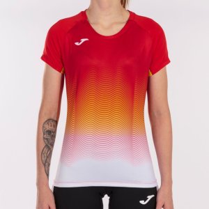JOMA ELITE VII T-SHIRT RED-WHITE-YELLOW S/S