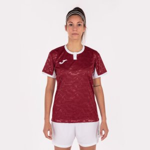 JOMA TOLETUM II T-SHIRT BURGUNDY-WHITE S/S