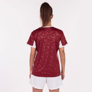 JOMA TOLETUM II T-SHIRT BURGUNDY-WHITE S/S
