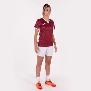 JOMA TOLETUM II T-SHIRT BURGUNDY-WHITE S/S