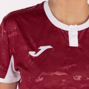 JOMA TOLETUM II T-SHIRT BURGUNDY-WHITE S/S