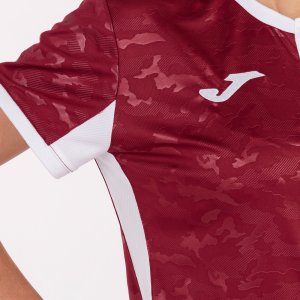 JOMA TOLETUM II T-SHIRT BURGUNDY-WHITE S/S