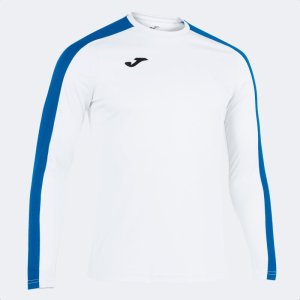 JOMA ACADEMY T-SHIRT WHITE-ROYAL L/S