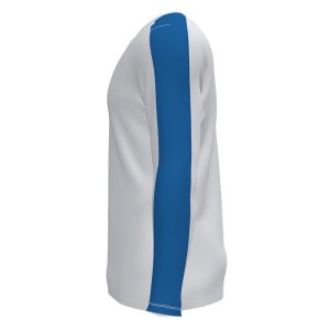 JOMA ACADEMY T-SHIRT WHITE-ROYAL L/S