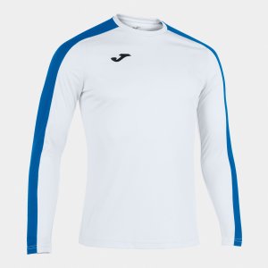 JOMA ACADEMY T-SHIRT WHITE-ROYAL L/S